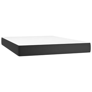 Κρεβάτι Boxspring με Στρώμα Μαύρο 140x200εκ.από Συνθετικό Δέρμα - Pakobazaar