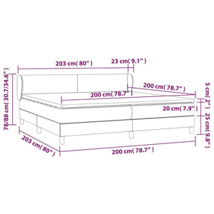 Κρεβάτι Boxspring με Στρώμα Καπουτσίνο 200x200εκ.από Συνθ.Δέρμα - Pakobazaar