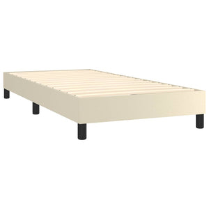 Κρεβάτι Boxspring με Στρώμα Κρεμ 100x200εκ. από Συνθετικό Δέρμα