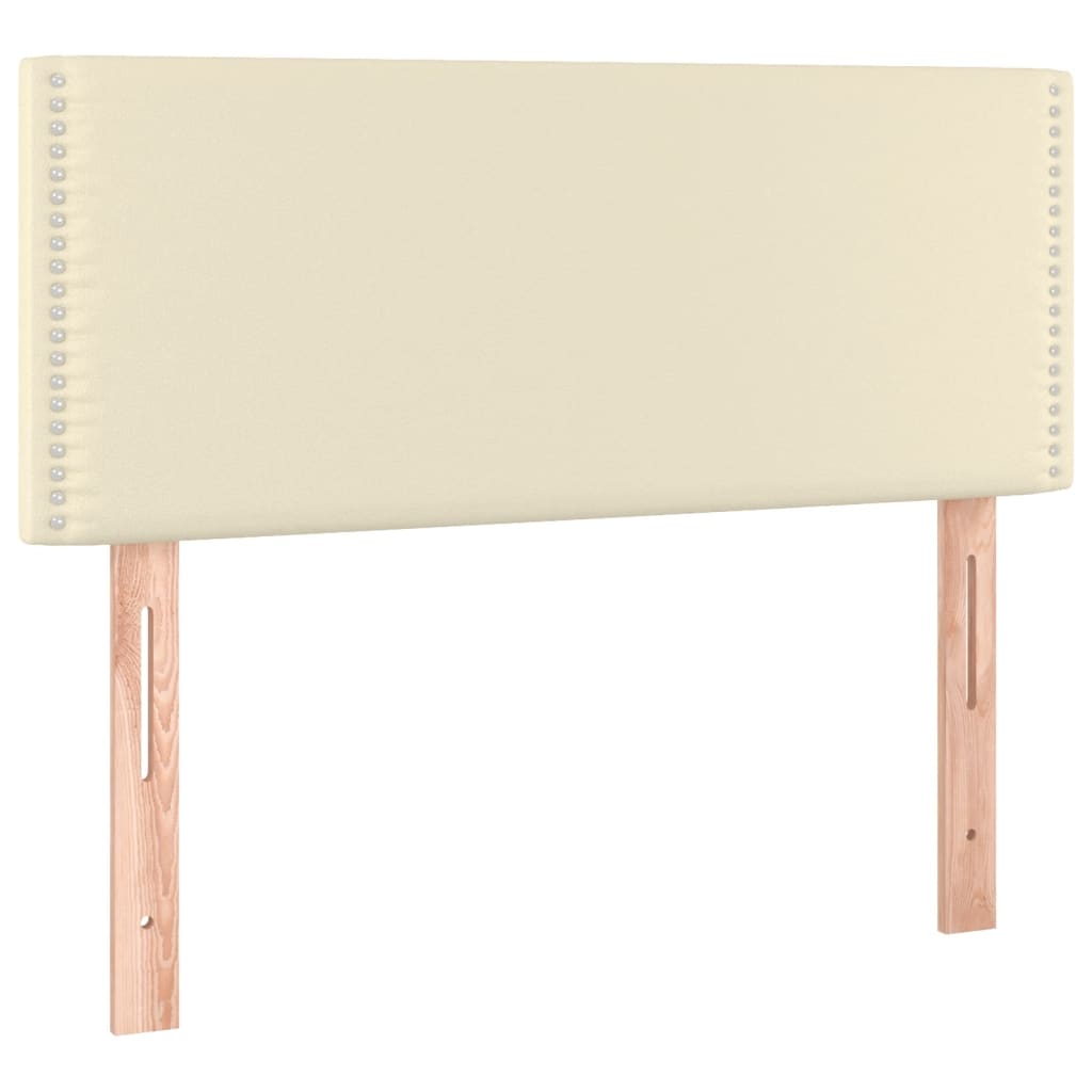 Κρεβάτι Boxspring με Στρώμα Κρεμ 100x200εκ. από Συνθετικό Δέρμα