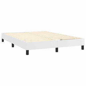 Κρεβάτι Boxspring με Στρώμα Λευκό 140x190εκ.από Συνθετικό Δέρμα