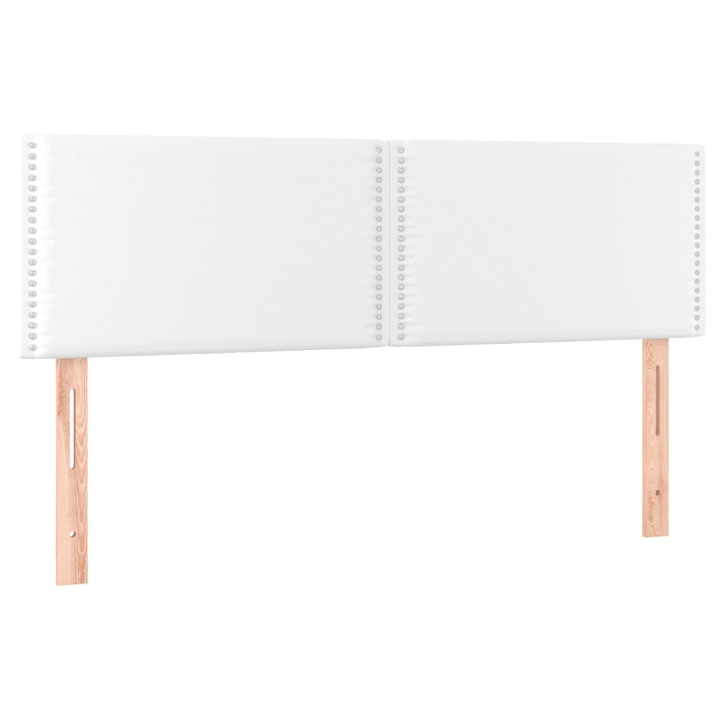 Κρεβάτι Boxspring με Στρώμα Λευκό 140x190εκ.από Συνθετικό Δέρμα