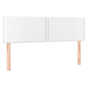 Κρεβάτι Boxspring με Στρώμα Λευκό 140x190εκ.από Συνθετικό Δέρμα