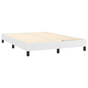 Κρεβάτι Boxspring με Στρώμα Λευκό 140x200εκ.από Συνθετικό Δέρμα