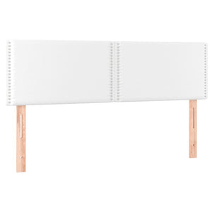 Κρεβάτι Boxspring με Στρώμα Λευκό 140x200εκ.από Συνθετικό Δέρμα