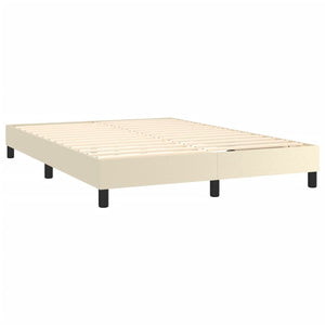 Κρεβάτι Boxspring με Στρώμα Κρεμ 140x200εκ. από Συνθετικό Δέρμα