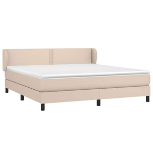 Κρεβάτι Boxspring με Στρώμα Καπουτσίνο 160x200εκ.από Συνθ.Δέρμα