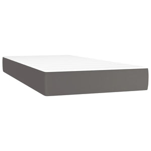 Κρεβάτι Boxspring με Στρώμα Γκρι 80 x 200 εκ. Συνθετικό Δέρμα - Pakobazaar