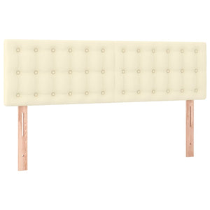 Κρεβάτι Boxspring με Στρώμα Κρεμ 140x190εκ. από Συνθετικό Δέρμα - Pakobazaar