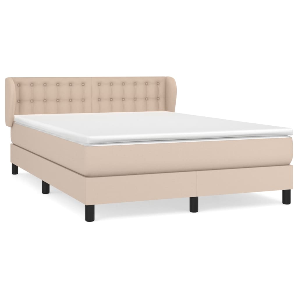 Κρεβάτι Boxspring με Στρώμα Καπουτσίνο 140x190εκ.από Συνθ.Δέρμα