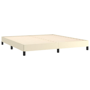 Κρεβάτι Boxspring με Στρώμα Κρεμ 180x200 εκ. Συνθετικό Δέρμα - Pakobazaar