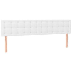 Κρεβάτι Boxspring με Στρώμα Λευκό 200x200 εκ. Συνθετικό Δέρμα