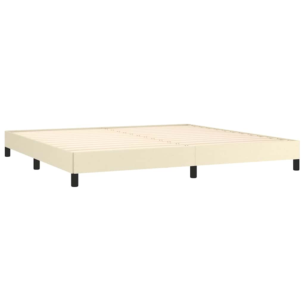 Κρεβάτι Boxspring με Στρώμα Κρεμ 200x200 εκ. Συνθετικό Δέρμα - Pakobazaar