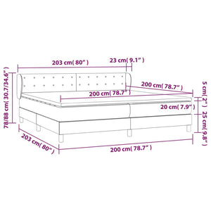 Κρεβάτι Boxspring με Στρώμα Καπουτσίνο 200x200εκ.από Συνθ.Δέρμα - Pakobazaar