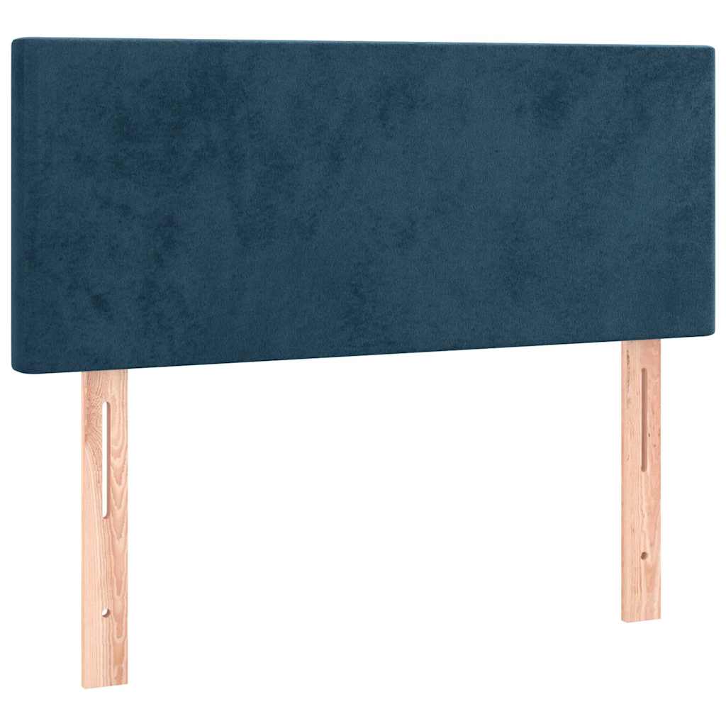 Κρεβάτι Boxspring με Στρώμα Σκούρο Μπλε 80 x 200 εκ. Βελούδινο