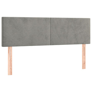 Κρεβάτι Boxspring με Στρώμα Ανοιχτό Γκρι 140x190 εκ. Βελούδινο