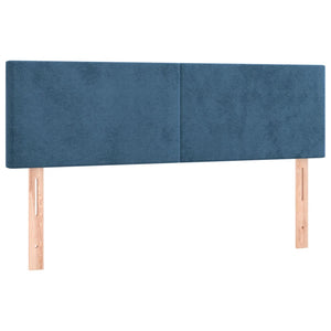 Κρεβάτι Boxspring με Στρώμα Σκούρο Μπλε 140x190 εκ. Βελούδινο