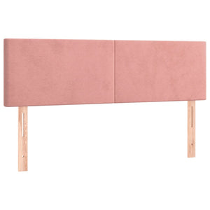 Κρεβάτι Boxspring με Στρώμα Ροζ 140x190 εκ. Βελούδινο