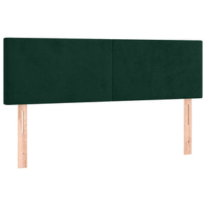 Κρεβάτι Boxspring με Στρώμα Σκούρο Πράσινο 140x200εκ. Βελούδινο