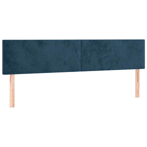 Κρεβάτι Boxspring με Στρώμα Σκούρο Μπλε 160x200 εκ. Βελούδινο - Pakobazaar