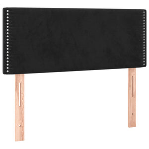 Κρεβάτι Boxspring με Στρώμα Μαύρο 90x190 εκ. Βελούδινο
