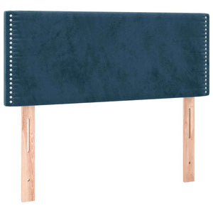 Κρεβάτι Boxspring με Στρώμα Σκούρο Μπλε 90x200 εκ. Βελούδινο