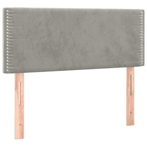 Κρεβάτι Boxspring με Στρώμα Ανοιχτό Γκρι 100x200 εκ. Βελούδινο - Pakobazaar