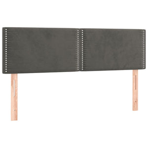 Κρεβάτι Boxspring με Στρώμα Σκούρο Γκρι 140x190 εκ. Βελούδινο
