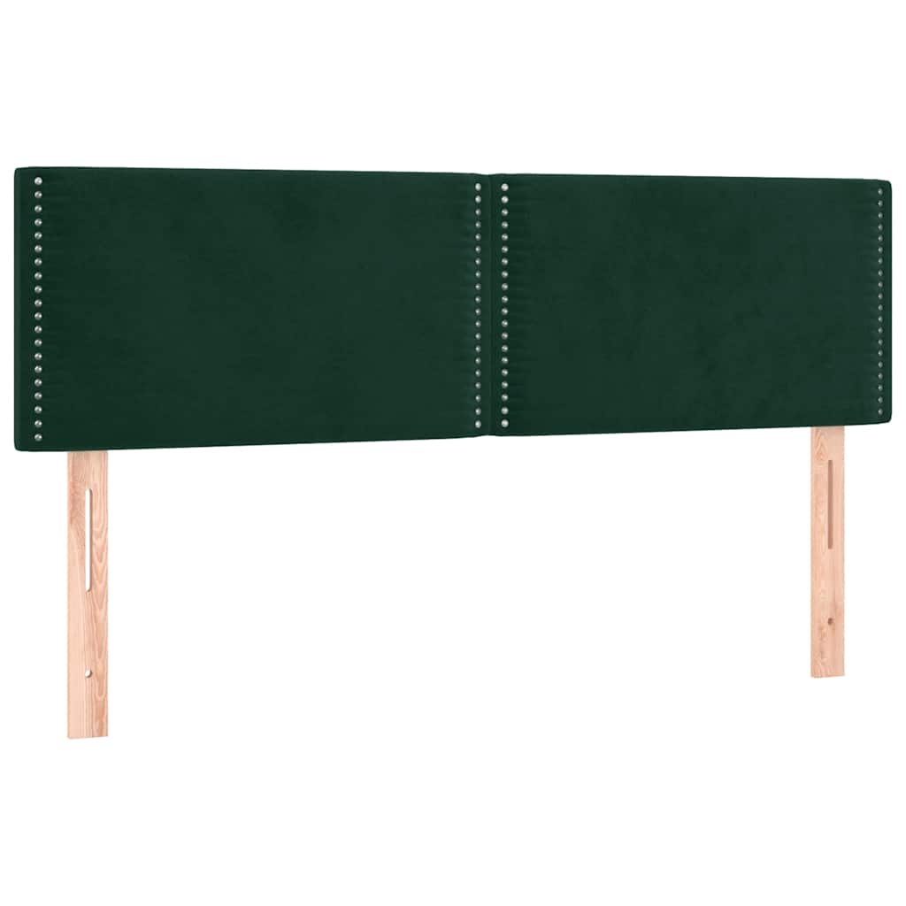 Κρεβάτι Boxspring με Στρώμα Σκούρο Πράσινο 140x190εκ. Βελούδινο - Pakobazaar