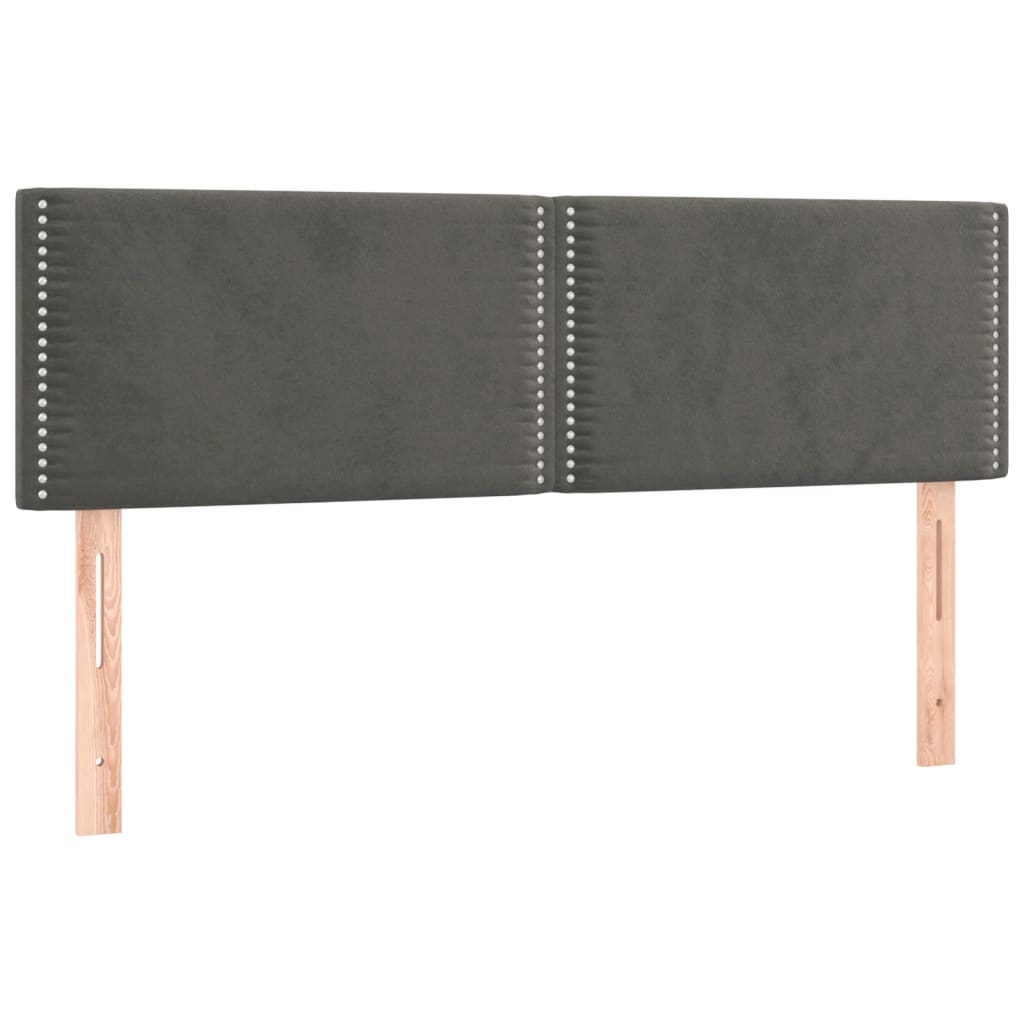 Κρεβάτι Boxspring με Στρώμα Σκούρο Γκρι 140x200 εκ. Βελούδινο
