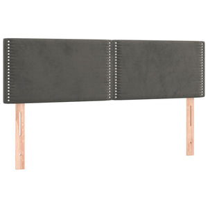 Κρεβάτι Boxspring με Στρώμα Σκούρο Γκρι 140x200 εκ. Βελούδινο