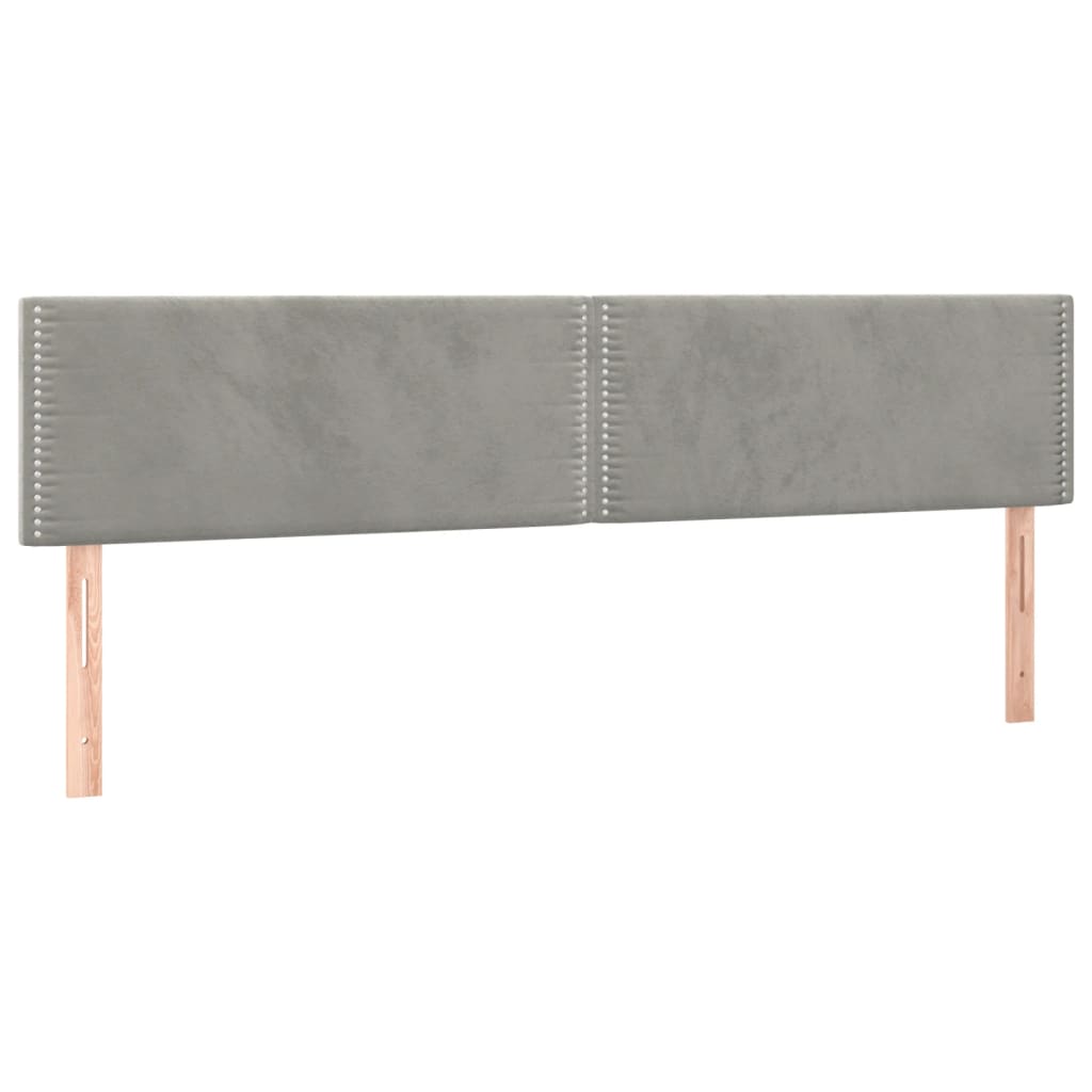 Κρεβάτι Boxspring με Στρώμα Ανοιχτό Γκρι 160x200 εκ. Βελούδινο - Pakobazaar
