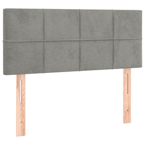 Κρεβάτι Boxspring με Στρώμα Ανοιχτό Γκρι 90x190 εκ. Βελούδινο - Pakobazaar