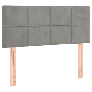 Κρεβάτι Boxspring με Στρώμα Ανοιχτό Γκρι 90x200 εκ. Βελούδινο - Pakobazaar