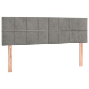 Κρεβάτι Boxspring με Στρώμα Ανοιχτό Γκρι 140x190 εκ. Βελούδινο