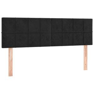 Κρεβάτι Boxspring με Στρώμα Μαύρο 140x200 εκ. Βελούδινο