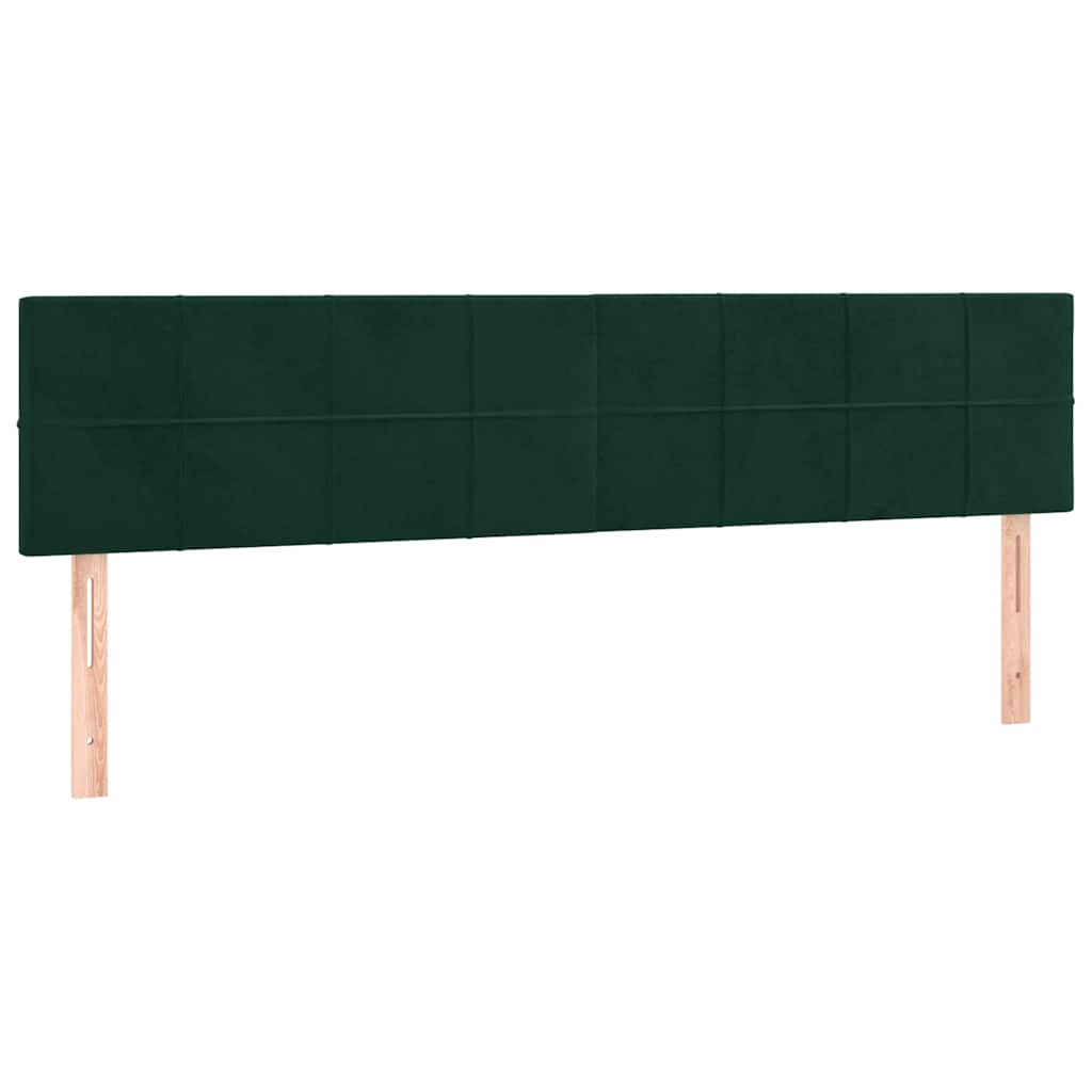 Κρεβάτι Boxspring με Στρώμα Σκούρο Πράσινο 200x200εκ. Βελούδινο