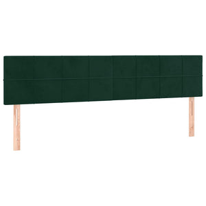 Κρεβάτι Boxspring με Στρώμα Σκούρο Πράσινο 200x200εκ. Βελούδινο