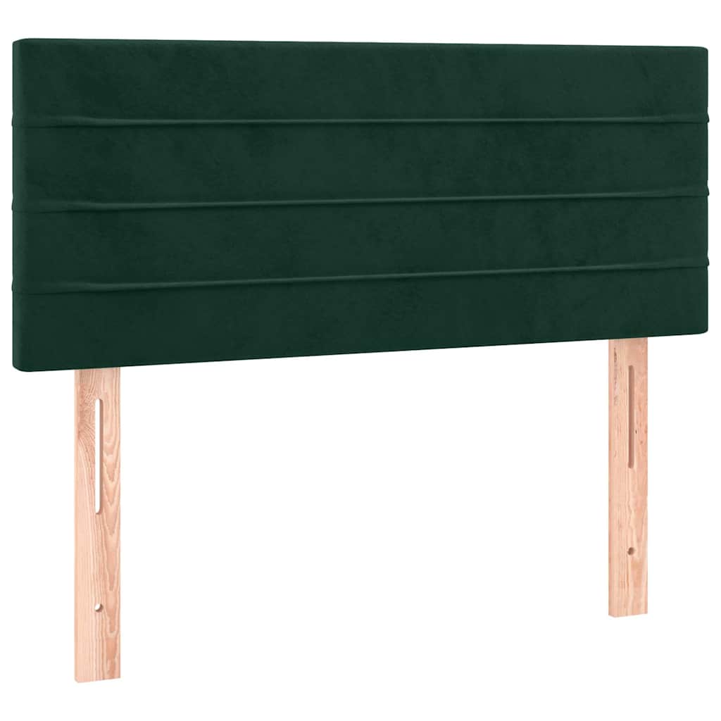 Κρεβάτι Boxspring με Στρώμα Σκούρο Πράσινο 80x200 εκ. Βελούδινο