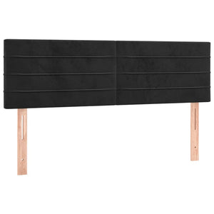 Κρεβάτι Boxspring με Στρώμα Μαύρο 140x190 εκ. Βελούδινο