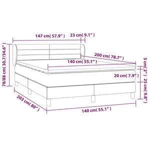 Κρεβάτι Boxspring με Στρώμα Ροζ 140x200 εκ. Βελούδινο
