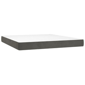 Κρεβάτι Boxspring με Στρώμα Σκούρο Γκρι 180x200 εκ. Βελούδινο