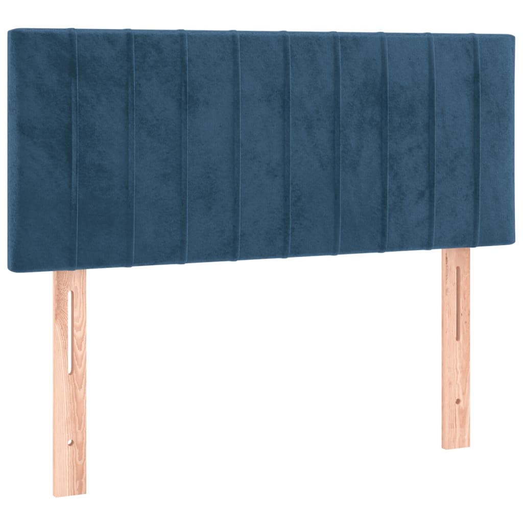 Κρεβάτι Boxspring με Στρώμα Σκούρο Μπλε 80 x 200 εκ. Βελούδινο