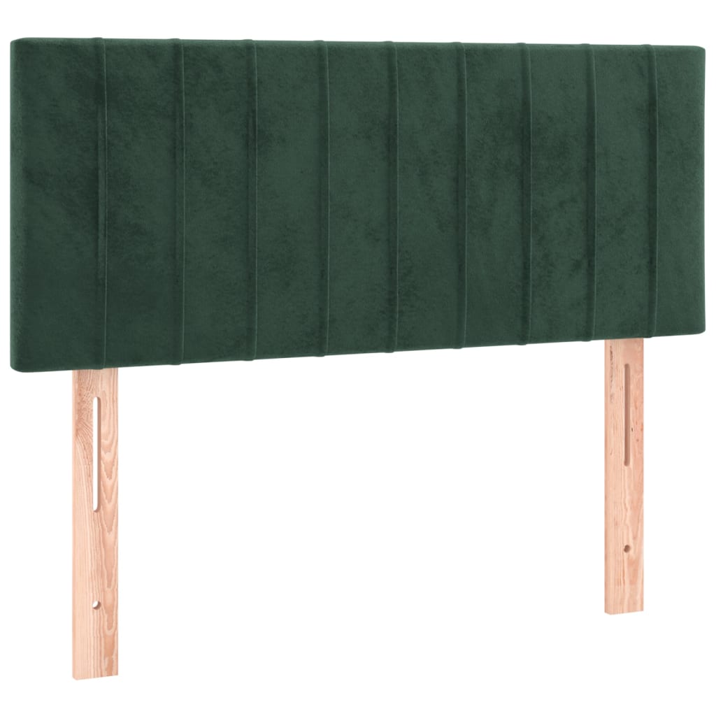 Κρεβάτι Boxspring με Στρώμα Σκούρο Πράσινο 90x200 εκ. Βελούδινο