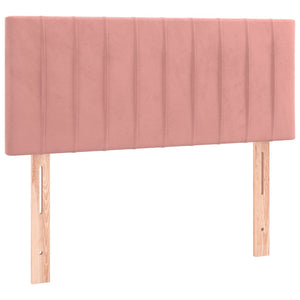 Κρεβάτι Boxspring με Στρώμα Ροζ 90x200 εκ. Βελούδινο