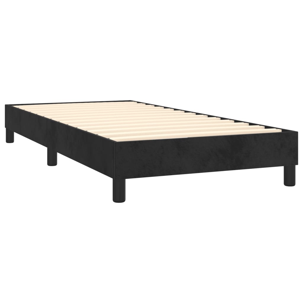 Κρεβάτι Boxspring με Στρώμα Μαύρο 100x200 εκ. Βελούδινο