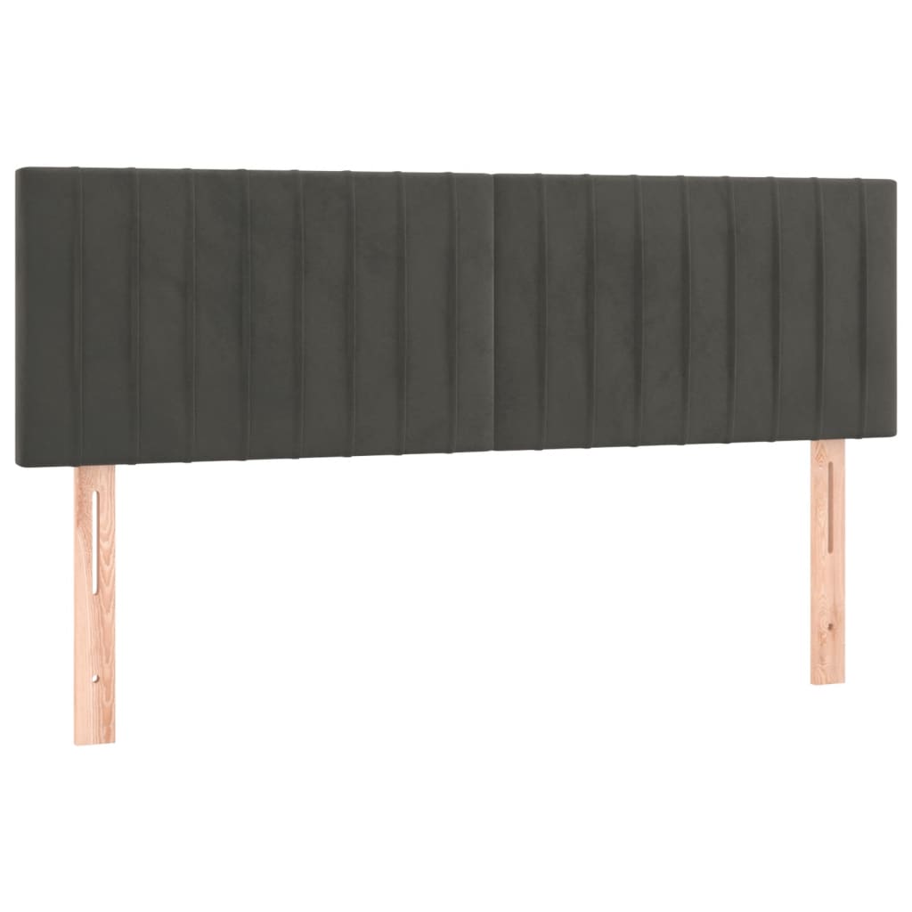 Κρεβάτι Boxspring με Στρώμα Σκούρο Γκρι 140x190 εκ. Βελούδινο
