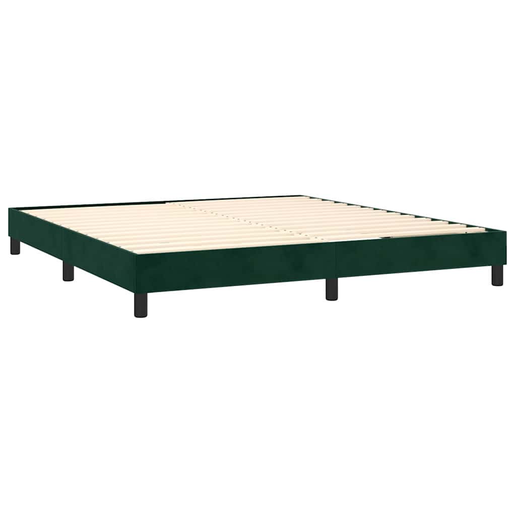 Κρεβάτι Boxspring με Στρώμα Σκούρο Πράσινο 160x200εκ. Βελούδινο
