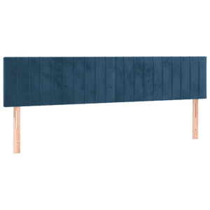 Κρεβάτι Boxspring με Στρώμα Σκούρο Μπλε 160x200 εκ. Βελούδινο