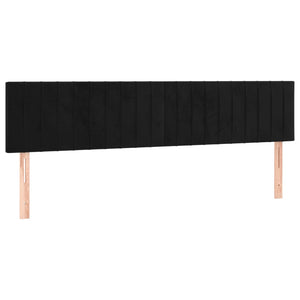 Κρεβάτι Boxspring με Στρώμα Μαύρο 200x200 εκ. Βελούδινο